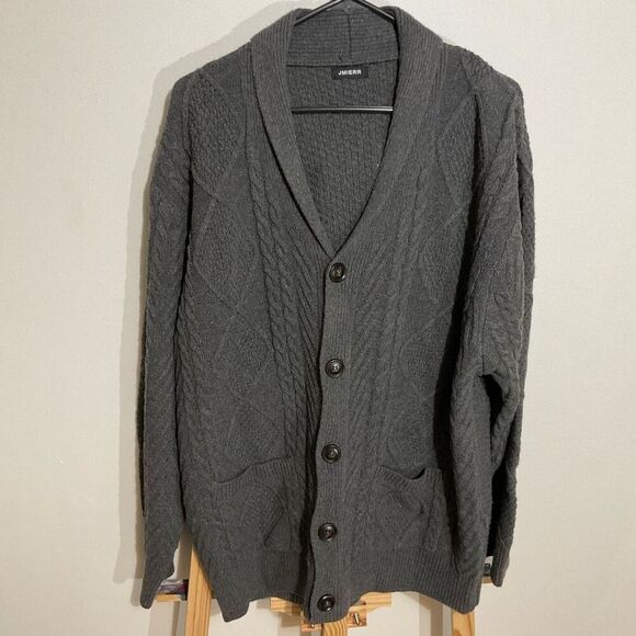 Sweater fall, casual, long sleeve shell collar buttons down cableknit cardigan s - Picture 1 of 4